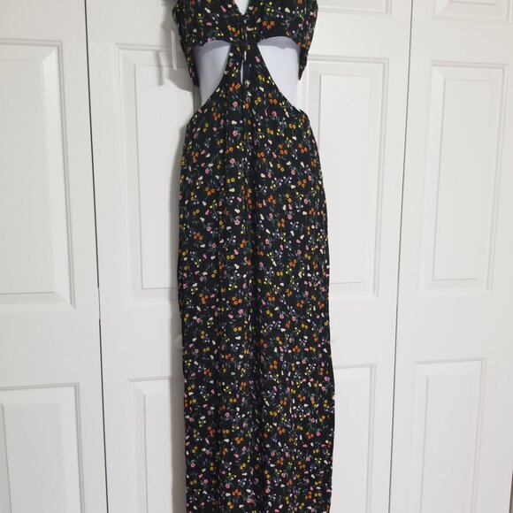 AFRM Alya Maxi Dress Noir Petite Fleur Size M NWT - Picture 2 of 5
